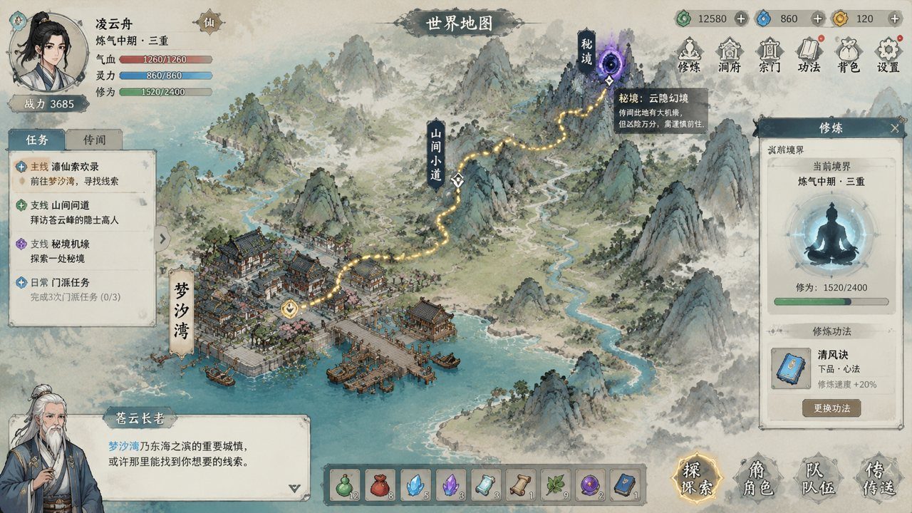 谪仙索欢录 地图探索 画面
